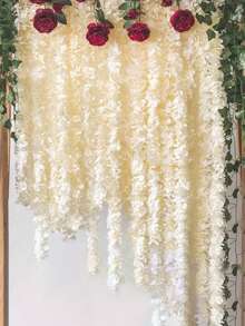 1/5pcs Artificial Wisteria Vine, Approx. 100cm Length Fake Orchid Vines, Suitable For Indoor/Outdoor Decor, Wedding Decoration, Romantic Room/Home Decor, Garden Decor, Family Gathering, Valentine's Day, Birthday Party Decoration - Multicolor - View 7