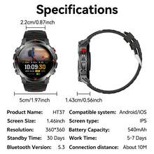 KENPANG ساعة ذكية رياضية خارجية جديدة لعام 2026 للرجال، تحديد المواقع GPS+Beidou، شاشة AMOLED HD 1.46 بوصة، مع مكالمات بلوتوث، مساعد صوتي، وظيفة التذكير، مقاومة للماء 3ATM، ضوء LED، أكثر من 100 وضع رياضي، قياس الارتفاع/الضغط الجوي/البوصلة، بطارية 540 مللي أمبير، متتبع لياقة صحي متوافق مع iOS و Android - متعدد الألوان - مشاهدة 12