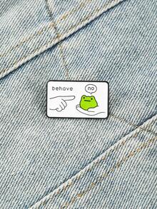 行为举止无礼珐琅胸针别针青蛙时尚装饰胸针饰品翻领包徽章珠宝礼品 - 彩色 - 查看 1