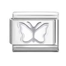 Pulseira modular de encaixe com pingentes de animais, letras, corações, flores e luas. Estilo urbano casual, essencial para o Natal e o Halloween. Tons outonais, design local, prática e elegante, com um toque natalino. Feita em aço inoxidável. Ideal para decoração de Natal, estilo outonal para o escritório, inspiração para looks de festa e presente de Natal. - M285260 - Ver 11