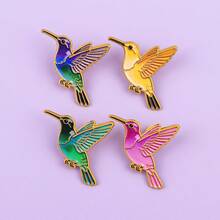 Ghim cài áo hình chim ruồi nhiều màu sắc, hình động vật ngộ nghĩnh, ghim cài ve áo, huy hiệu cài trên ba lô, phụ kiện quần áo, trang sức, quà tặng bạn bè. - Nhiều màu - Xem 7