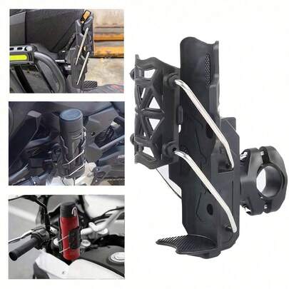 Bicycle Water Bottle Cage, Motorcycle & Electric Scooter Universal Cup Holder, Auto-Tightening Super Sturdy. Fits 32 - 71mm Water Bottles! Cycling Essential, 0.6 - 1.56 Inch Adjustable Clamp