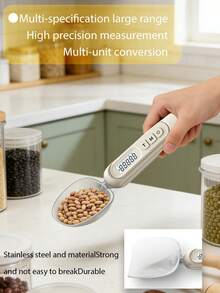 高精度手持厨房秤，家用量匙，500克量程，克量匙，面粉匙，量匙 - 塑料材质，食品接触安全，电池供电（不含电池）。 - 彩色 - 查看 3