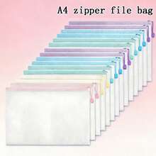 10 szt. wytrzymałych torebek z siatki PVC z zamkiem błyskawicznym – wodoodporne i odporne na rozdarcia woreczki do przechowywania artykułów artystycznych, dokumentów biurowych i niezbędnych rzeczy podróżnych. Samoprzylepne torebki. Zamykane torebki do pakowania. - Wielokolorowe - Zobacz 8