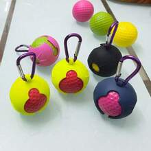 1pc Silicone Golf Ball Protective Case, Holds 1 Ball, Soft & Elastic Golf Ball Storage Box With Aluminum Alloy Carabiner, Suitable For Standard 1.68" Golf Balls, Golf Bag Accessory
