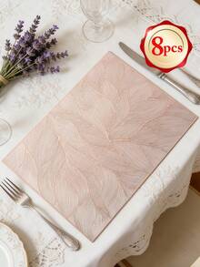 1-12pcs Rectangular Minimalist PVC Placemats, Washable, Easy To Clean, Wipe-Clean, Non-Slip, Dining Table Mats, Sweet Reverie, Elegant Placemats, Dining Table Setting, Kitchen Tabletop Mats, Holiday Wedding Decor - Multicolor - View 20