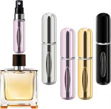 Forebile Refillable Perfume Portable Atomizer Bottle Refillable Perfume Spray, Travel Perfume (5ml, 4 Pack) (Silver, Pink, Gold, Black) - ColorE - 查看 1