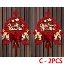 1pc Vietnamese New Year Door Hanging, 5 Designs Available (A, B, C, D, E), All In Red Hollow Craft With Gold Decorative Elements, Incorporating Traditional Chinese Elements (Blessing, Spring Festival, Happy New Year, New Year Prosperity And Wealth, Wishing All The Best), Featuring Auspicious Clouds, Lanterns, Koi Fish, Floral, Folding Fans