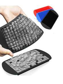 1pc Silicone Ice Tray, 160 Grid Mini Ice Cube Crushed Ice Smoothie Mold, Easy To Demould, Red, Black And Blue Optional - Multicolor - View 6