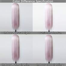 ZigZag Hair 13x4 Lace Front Wig, Synthetic Heat Resistant Fiber High Temperature Silk No Glue Wig, Pre-Plucked Natural Hairline, Long Straight Hair Suitable For Women's Daily Wear, Parties And Cosplay - Multicolor - View 3