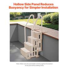 Swimming Pool Ladder, 4-Step Double Handrails Stairs With Non-Slip Heavy Duty Steps, Max Load Capacity 400 Lbs, For 48-54 In Inground & Above-Ground Pools Of Any Decking Surface, Taupe - Taupe - 4-step - View 4