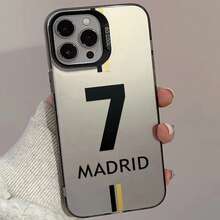 Madrid Number 7 Phone Case Compatible With IPhone 16, 15, 14, 13, 12, 11 Pro Max, X, XR, XS Max, 8 And 7 Plus Models, With Matte Anti-Drop Back Cover, Compatible With Samsung A33(5G)/A32(4G)/A52(5G 4G Universal)/S20FE/S21FE/A14(4G 5G Universal)/S23/S23 PLUS/S23 ULTRA/S23 FE/A55 5G/S24/S24 PLUS/S24 ULTRA/A05/A05s/A15(4G 5G Universal), Compatible With OPPO, Galaxy, Infinix, Vivo, Redmi, Realme C21Y - Grey - View 3