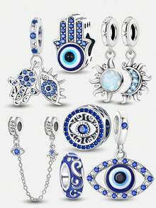 1个镀银可爱女孩太阳镜吊坠，适合DIY手链和女士饰品