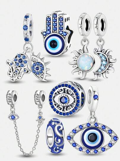 1pc Silver-Plated Cute Girl Sunglasses Pendant Charm, Suitable For Bracelet DIY And Women Jewelry