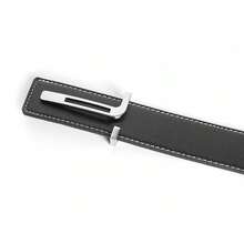 ECHAIN 1条男士经典金/银T型扣设计柔软PU皮革腰带，37毫米宽，情人节/父亲节礼物 - 彩色 - 查看 19