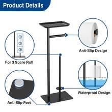 Free-Standing Bathroom Organizer: 4-Roll Toilet Paper Holder Stand With Storage Shelf & Dispenser