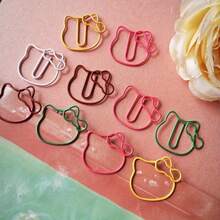 30pcs/Set Cat Shaped Paper Clips - 5 Mixed Colors (White/Pink/Red/Green/Yellow), Cute Kitty Desk Organizer Clips, Cat Themed Office Supplies, Suitable For Party Favors, Cat Lover Gifts - Multicolor - View 6