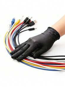 1双一次性粉色/黑色丁腈手套，不含乳胶，防水，防静电，多用途手套，适用于染发、美容、烹饪、绘画、艺术手工、清洁、厨房、浴室、家务等。 - 粉紅色 - 查看 8