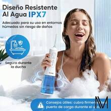 Irrigador Bucal Portátil, Kinwodon 350 Ml Recargable Water Flosser 4 Modos Y 6 Boquillas, Resistente Al Agua Ipx7, Ideal Para Ortodoncia, Aparatos Dentales Y Encías Sensibles, Hogar Y Viajes - Menta - Ver 9