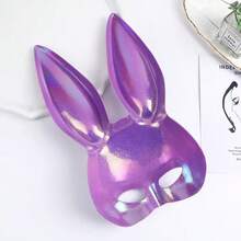 1pc Easter Bunny Mask, Masquerade Rabbit Mask, Adult Rabbit Ear Half Face Mask, Suitable For Carnival, Easter, Holiday, Birthday Party Costume Accessory - Multicolor - View 4