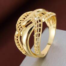 1pc Hollow Glossy Design Fashion Ring For Women - Multicolor - View 8