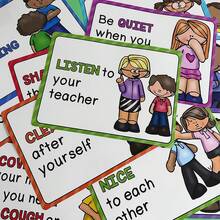 教室規則海報，兒童行為教育禮儀圖表海報，幼兒園小學教室佈告欄裝飾，教師用品，居家學習資源 - 彩色 - 查看 6