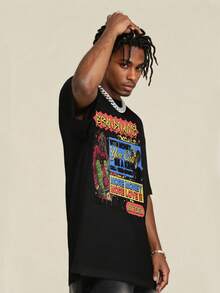 Camiseta de Manga Corta para Hombre Regalo Ideal para Cumpleaños 100% Algodón Camiseta Masculina de Calidad Verano Estampada Transpirable y Cómoda con Diseño de Pascua Camiseta Gráfica Estilo Y2K Escena Urbana - Negro - Ver 5