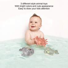 Set Of 3 Baby Bath Toys: Wind-Up Sea Lion, Dolphin And Whale, Cartoon Animals, Fun Bath Toys For Toddlers, Fun Sensory Activity For The Pool And Bath