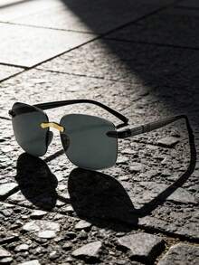 1pc/2pcs Retro Frameless Edged Fashion , Suitable For Driving, Fishing, Traveling, Cycling, Stylish Outfits, And Driving - Grey - View 1