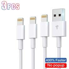 1/2/3条装 20W USB 转 Lightning 快充数据线 3.3 英尺/100 厘米，车载 Apple CarPlay 数据线，高效数据传输线，兼容 14/13/12/11/Pro Max Plus 系列 - 白色 - 白色 - 查看 12