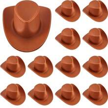 12 piezas Sombreros de muñeca mini lindos, sombreros de fiesta pequeños, sombreros de vaquero en miniatura de plástico, sombreros de vaquero para mujeres, manualidades, sombreros de estilo occidental, accesorios de fiesta de muñecas, decoración de casa de muñecas de juego de simulación - Multicolor - Ver 13