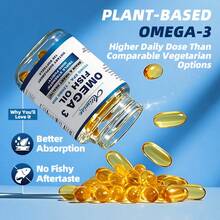 B BEWORTHS (2 Pack)Alliwise Fish Oil Softgels - Omega 3 Supplement - EPA + DHA - Heart & Brain Health Supplements - 240 Pcs - 2 Pack(120pcs) - 查看 4