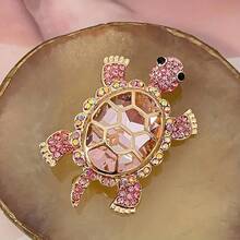 1pc Turtle Brooch - Lucky Elegant Lapel Pin Suitable For Suit Jacket Coat, Wearable Boutonniere For Turtle Lovers, Party & Daily Accessory, Year-Round Decoration (No Coating) - 綠色 - 查看 6