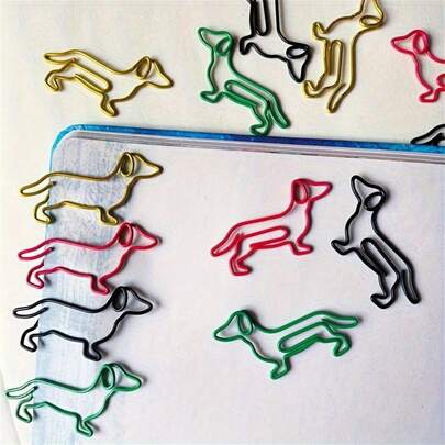 50/25/10 Pcs Colorful Dachshund Shaped Paper Clips, Creative Stationery And Office Supplies, Dog Paper Clips, Graffiti Dog Items,Perfect For Use In The Office, On Business Trips, And For Learning Purposes,Folder, Paperclips, Party Gifts, Study Rewards, Holiday Gifts, Birthday Gifts