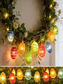 1pc Easter Egg Shaped LED Fairy Light, Battery Operated, Suitable For Home, Bedroom, Room, Party, Easter, Holiday Decoration - Easter String Lights - View 4