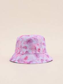 1顶儿童扎染双面渔夫帽，时尚百搭，防晒实用，适合春季、夏季及所有季节。 - 紮染 - 查看 5