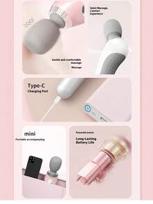 便捷按摩棒 - 全身放松，高速马达和高频振动，USB可充电锂电池，适用于颈部、背部、腿部和腰部，是馈赠亲友的完美礼物，小巧便携的按摩枪，带来放松按摩体验