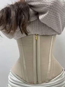 1pc Waist Trainer Belt With Zipper Girdle High Compression Body Shaper Waistband For Women Underbust Corset Latex Waist Cincher - 彩色 - 查看 10