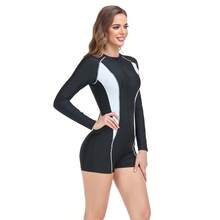 Slim One-Piece Swimsuit For Diving And Surfing - White - View 4