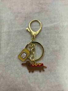 时尚钥匙扣吊坠，可爱卡通番茄酱瓶和贵宾犬钥匙扣，可挂在背包或车钥匙上，情人节礼物，日常佩戴，个性化节日礼物 - 彩色 - 查看 6