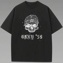 Local -69 Payeah Grey G59 Records T-Shirt 1 Pcs 220g Heavy Cotton T Shirt - màu đen - Xem 1