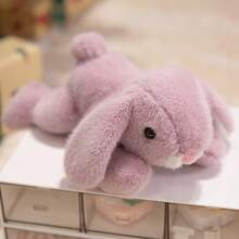 1 pieza Muñeco de peluche suave y adorable de conejo de orejas largas, compañero de escritorio, muñeco antiestrés, decoración de coche, regalo para Pascua, cumpleaños, Día de la Madre - Multicolor - Ver 14