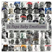 72pcs Non-Duplicate Papa Baby Stickers, Abstract Stickers For Students & Fun Lovers - Multicolor - View 1
