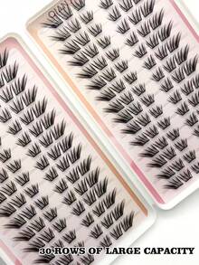 180片免胶假睫毛，自粘式漫画风格假睫毛，自然款 - 超薄C型卷翘簇状假睫毛，新手友好型DIY假睫毛，无损伤佩戴，持久定型，适合派对、拍照、戏剧等场合 - 易于佩戴，质地柔软，假睫毛，睫毛，簇状假睫毛，化妆 - C - 查看 6