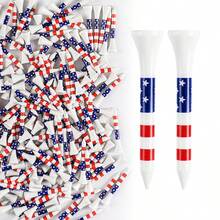 FINGER TEN 40个装 2 1/8英寸木制高尔夫球座，采用美国国旗条纹设计，确保高度一致且清晰可见，是三杆洞的理想之选。 - 白色 - 查看 1