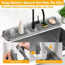 1-Piece Pack, 30cm/11.81in Faucet Splash Guard Mat, Non-Slip Sink Drain Mat / Integrated Quick-Drying Function, Easy-To-Clean Design For Ultimate Convenience, Suitable For Kitchen, Bathroom Vanity, And Toilet Sinks Tray Texture, Minimalist Style Blends Seamlessly With Home Decor, Serves As Both A Sink Protector And A Practical Home Accessory, A Must-Have For Every Home. - Multicolor - View 4