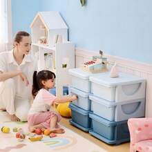 Blue Kids' Storage Organizer – 6-Drawer Unit For Toys & Bedroom - bawaan - View 8