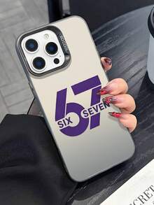 The New Series Of Creative And Fashionable IMD Laser Phone Cases ,Number 67 & SIX SEVEN Lettering Patterns, Classic Hybrid Phone Cases With Shock Resistance And Anti Slip, Compatible With Iphone 17/17Air/17Pro/17ProMax, 16/16Plus/16ProMax, 15.14, 13, 12, 11 Series, Suitable For Galaxy S22, S23, S24, S25 PLUS ULTRA Series, Easter Gift, Christmas/Halloween Decoration/Birthday Gift, Couple .Girlfriend, Boyfriend, Friend Or Yourself. - Black - View 2