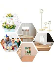 12 piezas Soportes para números de mesa, 3 tamaños 5cm/8.5cm/22cm Soportes para fotos de mesa con base antideslizante, adecuados para bodas, fiestas, mesas de comedor, marcos de fotos, notas, fiestas de cumpleaños u otros banquetes - Multicolor - Ver 5