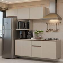 Cocina Integral Completa Modular Madesa Nice 240cm Crema 10 - Beis - Ver 1